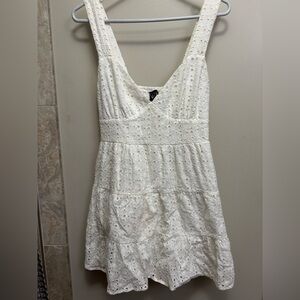 Elegant White Eyelet Dress